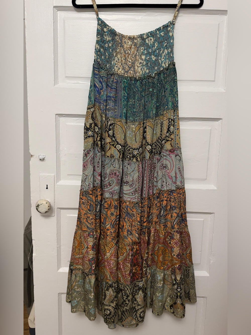 Boho Tiered Patchwork Maxi Skirt/Dress in Multicolor